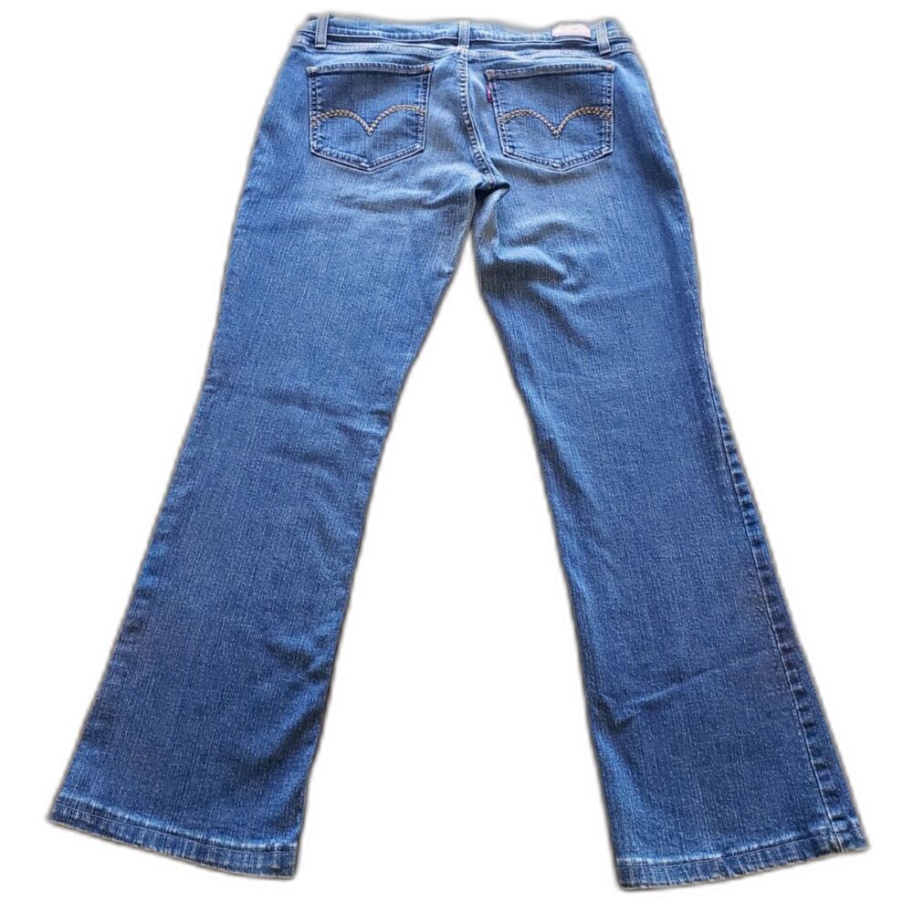Levi's 524 Superlow Jeans Embroidered Pockets Blue Wash Size 11 Y2K Denim - Picture 4 of 9